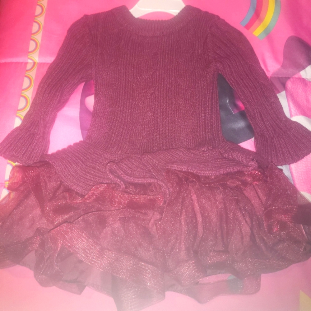 Bonnie Baby 18M burgundy tulle dress